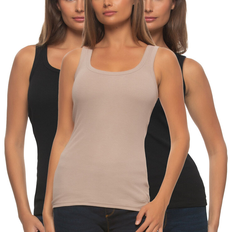 Jezebel Ladies Ribbed Vest 3 Pack Jezebel Ladies Ribbed Vest 3 Pack