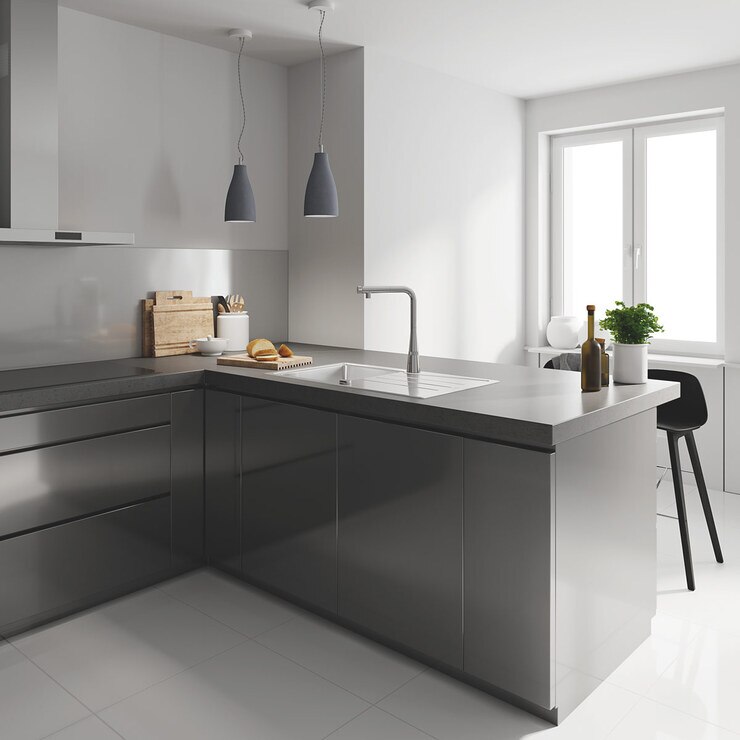 GROHE Zedra SmartControl Kitchen Tap L Spout with Pull Out Spray in