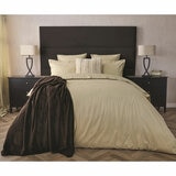 Belledorm 540 Thread Count Satin Stripe Taupe Duvet Cover Set in 3 Sizes