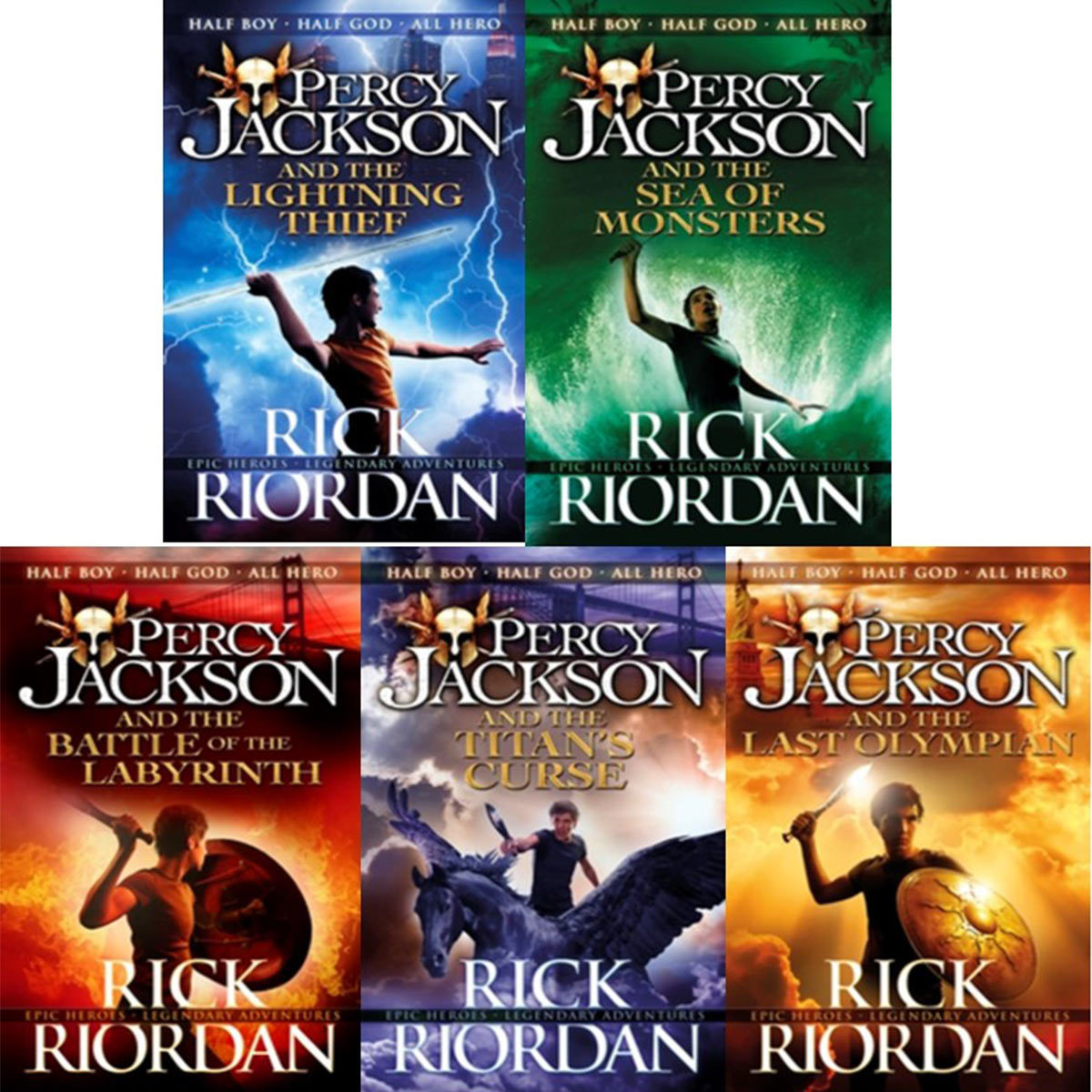 Percy Jackson 5 Book Collection, Rick Riordan