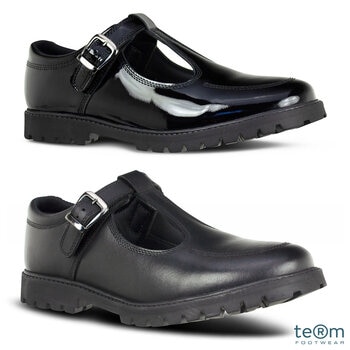 TeⓇm Emily Buckle T-Bar Girl's School Shoes