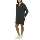 Jachs Ladies Roll Sleeve Linen Blend Dress in Black