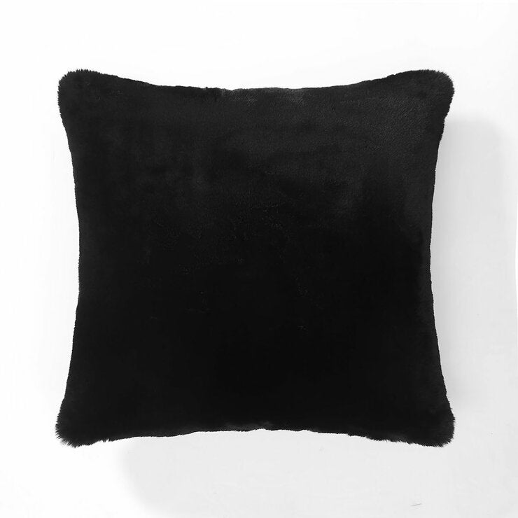 Mon Chateau Black Tweed Faux Fur Cushion, 50 x 50 cm Mon Chateau Black Tweed Faux Fur Cushion, 50 x 50 cm