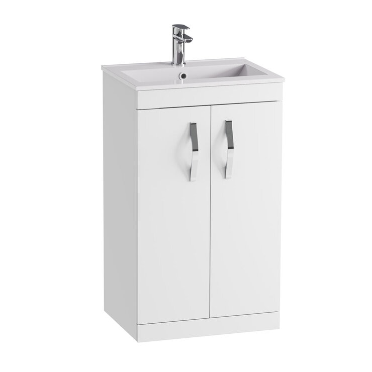 Tavistock Vesta Floor Mount unit with Basin in white at costco.co.uk