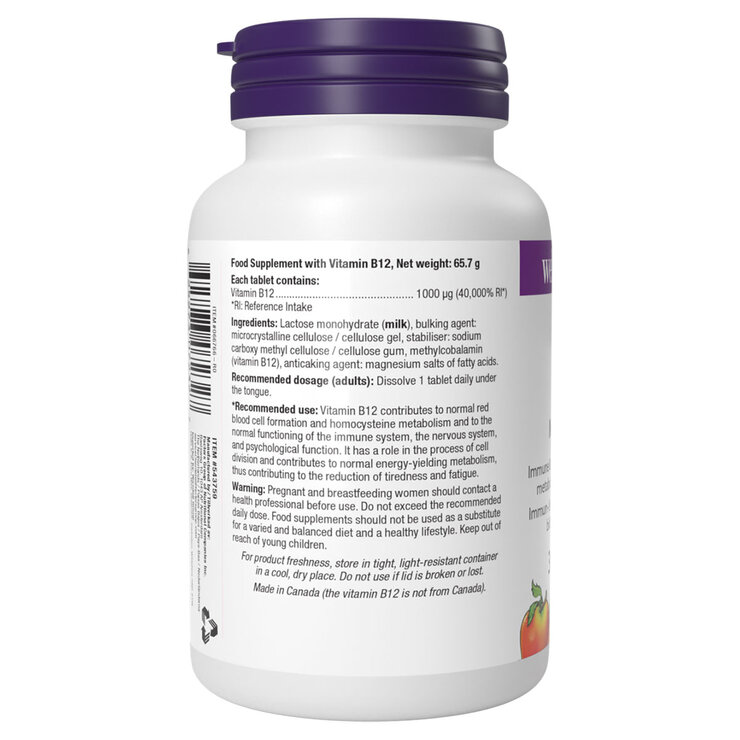 Webber Naturals B12 1000mg, 365 Count