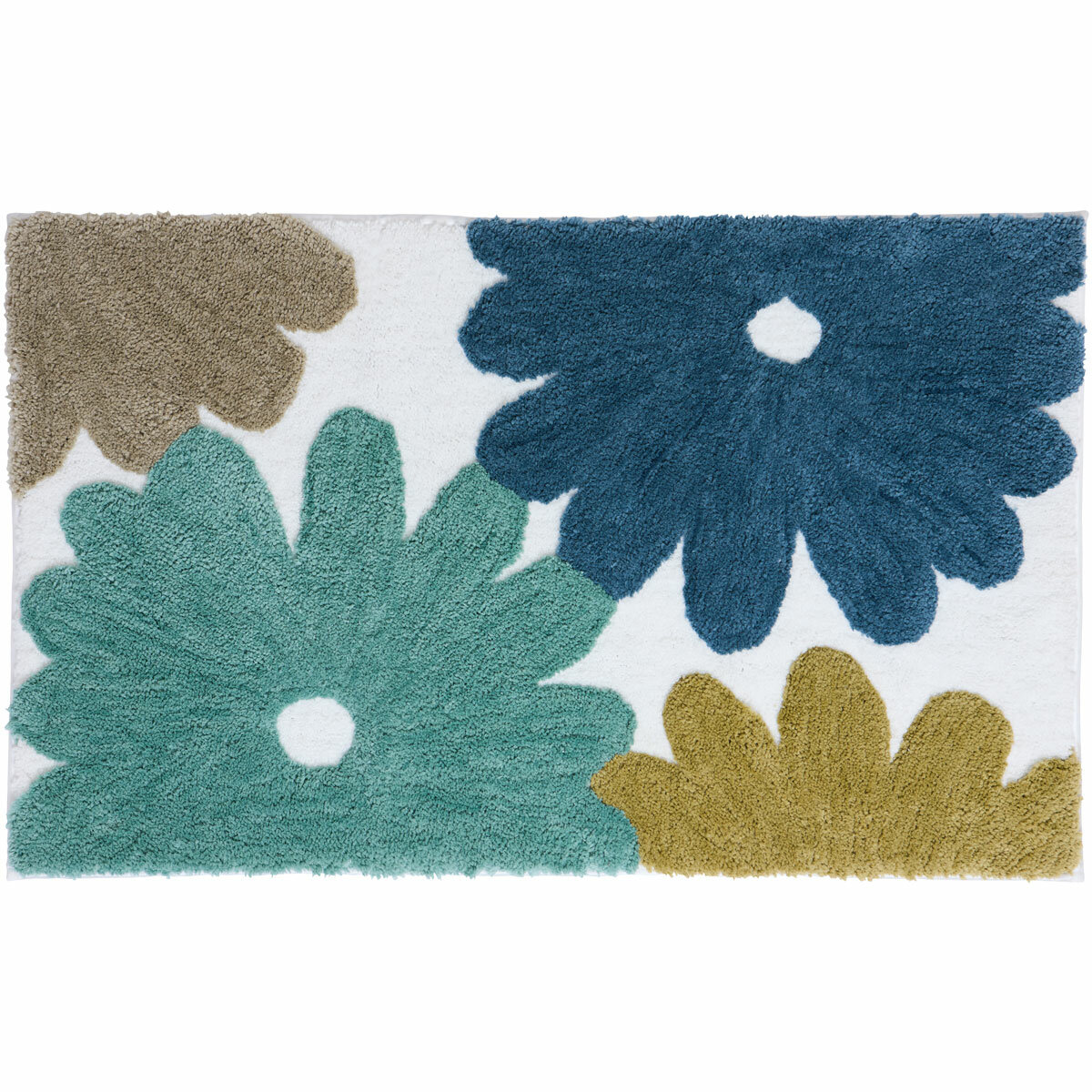 Home Inspiration Blue Flower Bath Mat, 55 x 91 cm Home Inspiration Blue Flower Bath Mat, 55 x 91 cm