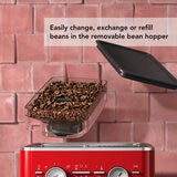 Lifestyle image of KitchenAid Semi Auto Espresso Machine & Burr Grinder showing bean hopper Lifestyle image of KitchenAid Semi Auto Espresso Machine & Burr Grinder showing bean hopper