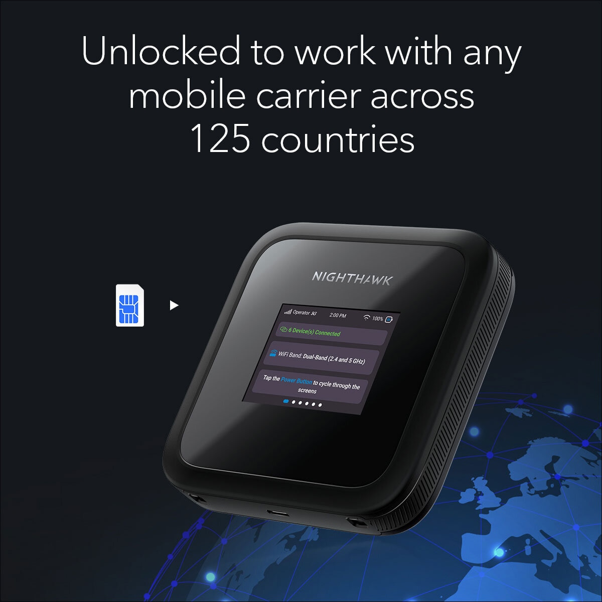 Netgear Nighthawk M3, Mobile Hotspot Router, WiFi 6, 3.6Gbps,5GHZ,MH3150-100EUS