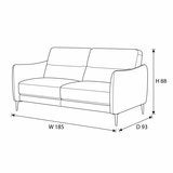 Nicoletti Jupiter Taupe Leather Large 2 Seater Sofa Nicoletti Jupiter Taupe Leather Large 2 Seater Sofa