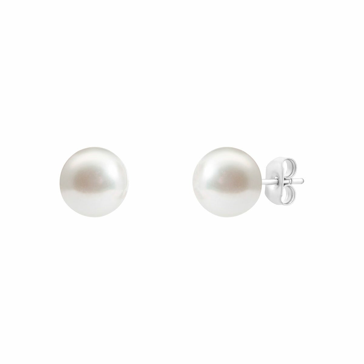8.5-9mm Akoya White Pearl Earrings, 14ct White Gold 8.5-9mm Akoya White Pearl Earrings, 14ct White Gold