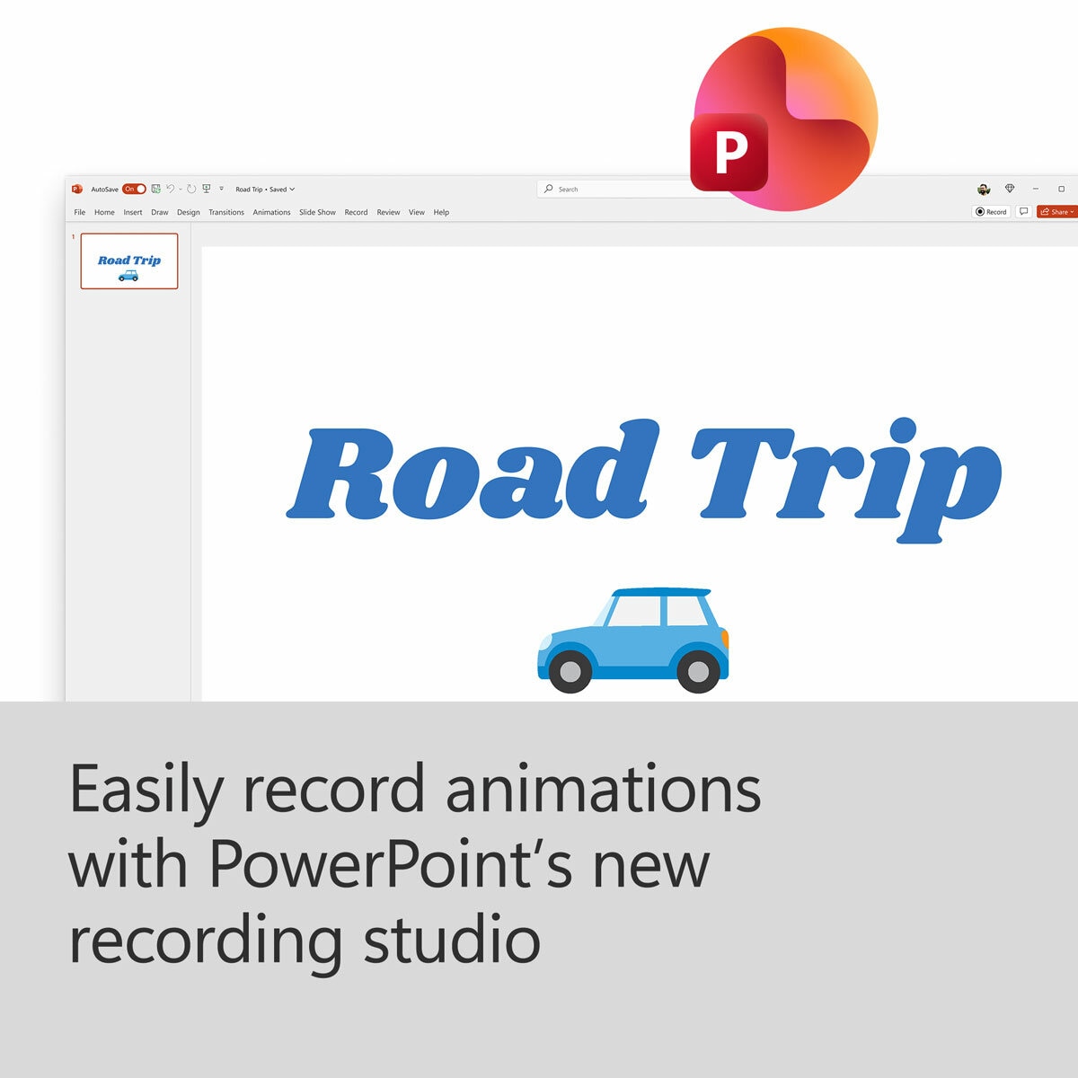 Easily record animations with PowerPoint's new recording studio