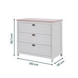 Tutti Bambini Verona Chest Changing Unit, Grey & Oak