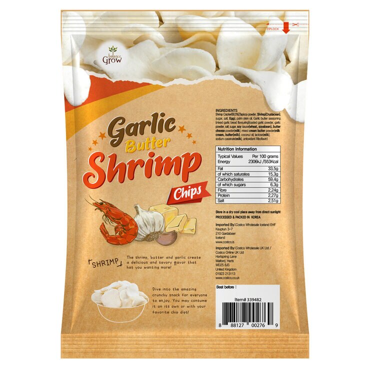 Garlic Butter Shrimp Chips, 490g Costco UK