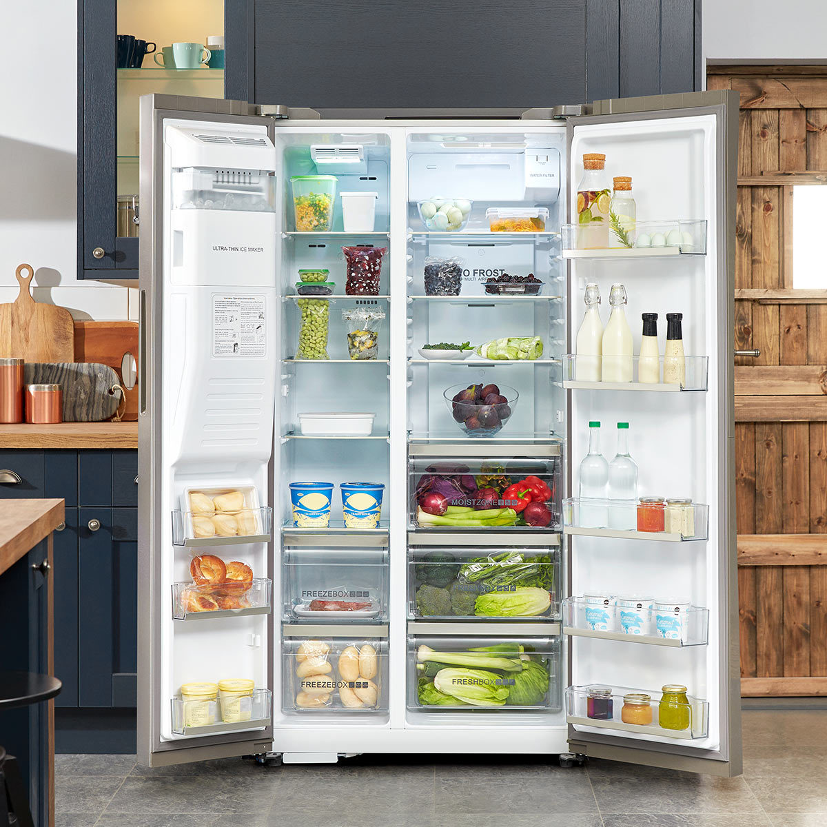 Haier HRF636IM6, Side by Side Fridge Freezer A+ Rated in Silver