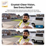 eufy E340 2K Dual Cameras Smart Video Doorbell with Chime - No Monthly Fees