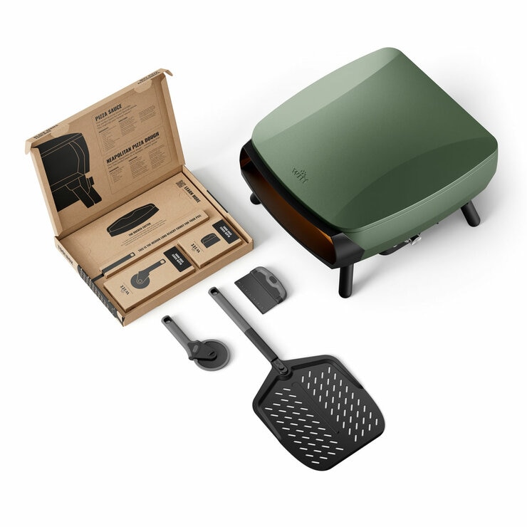 Witt Piccolo Rotante Gas Powered 13" Pizza Oven 5 Piece Bundle in Green Witt Piccolo Rotante Gas Powered 13" Pizza Oven 5 Piece Bundle in Green