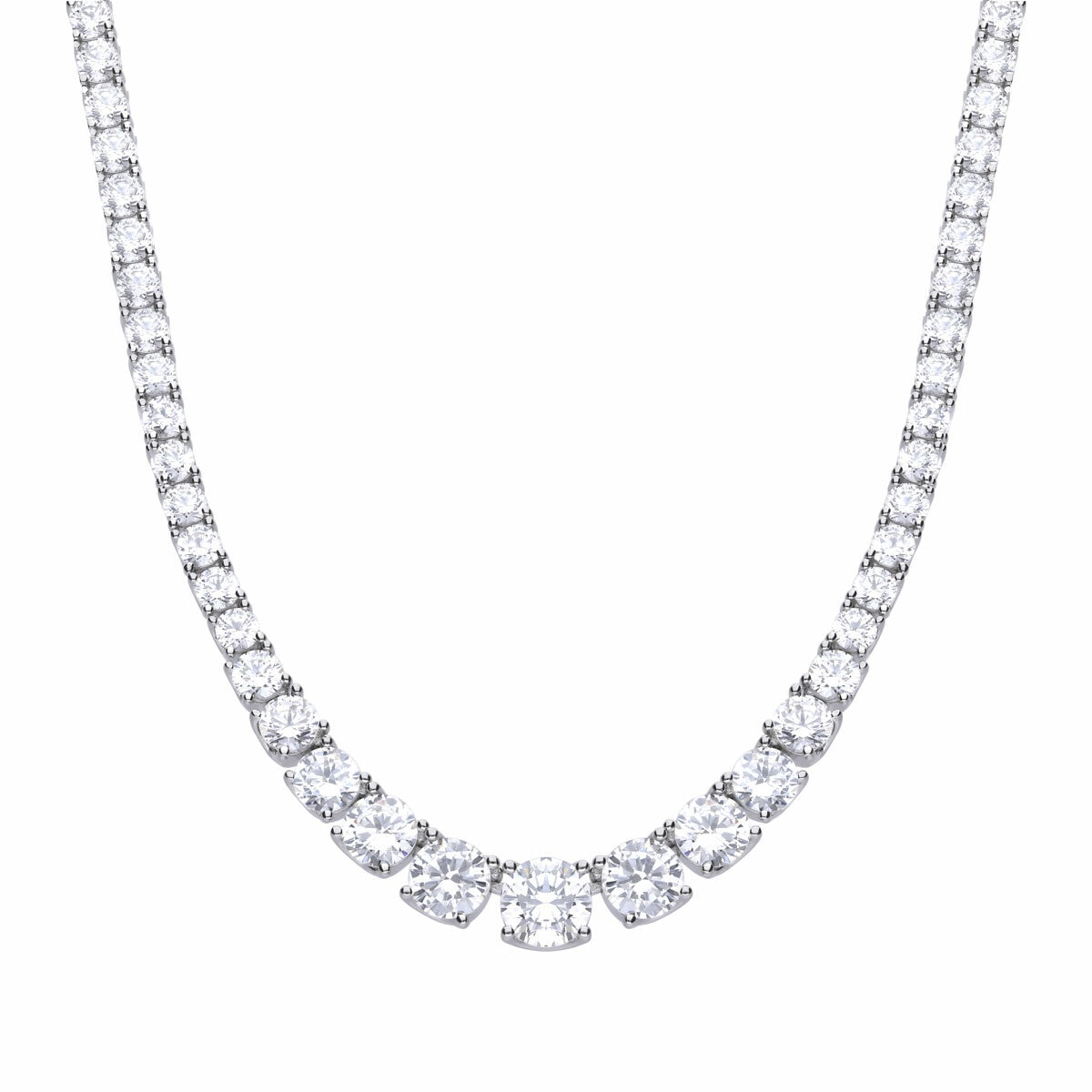 Diamonfire Graduated Zirconia Tennis Necklace