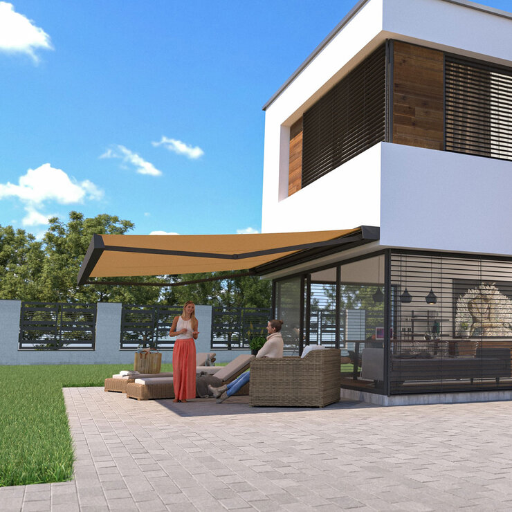 Olympus Awnings Athena Outdoor Patio Awning 3.5m Wide x 3m Projection, Fully Installed