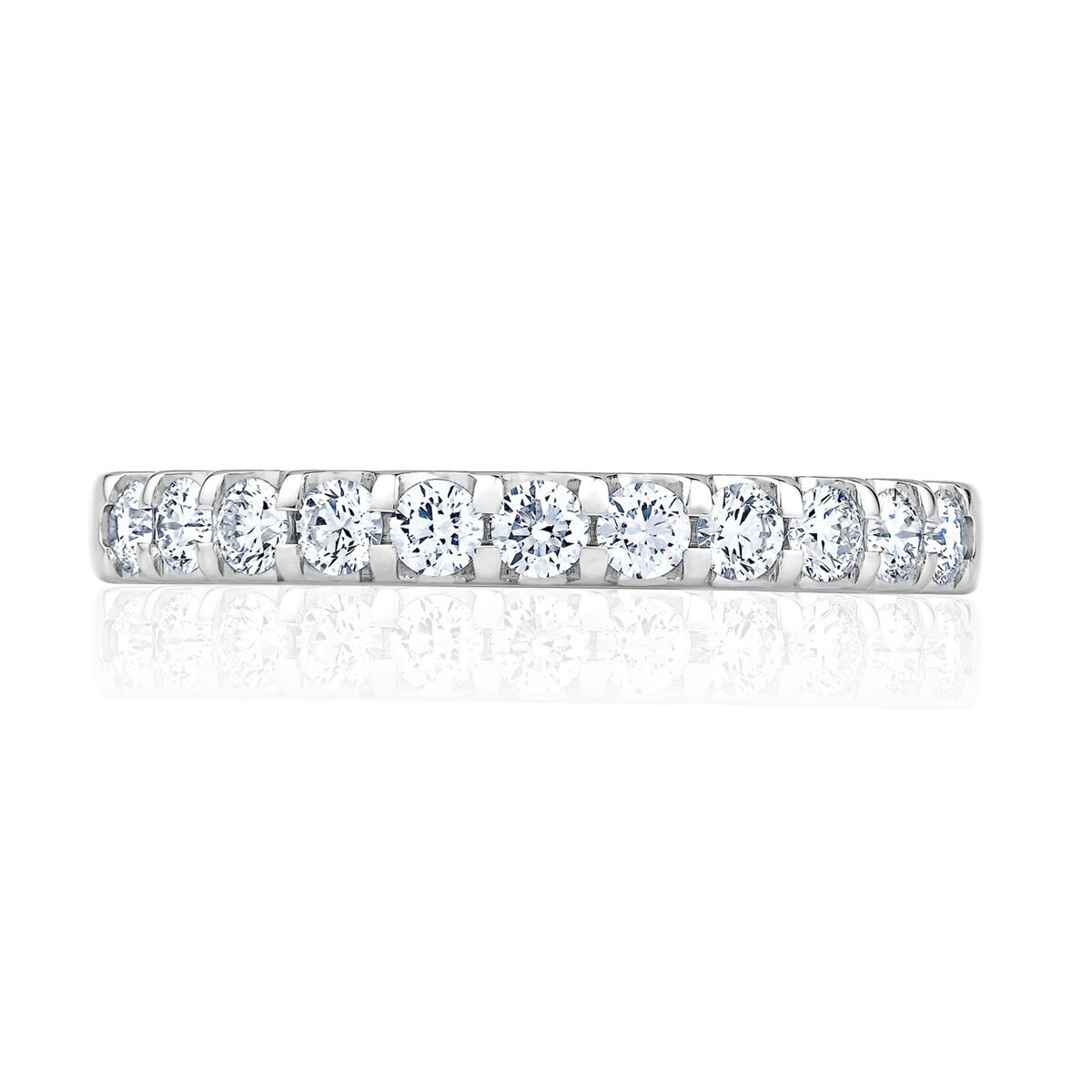 0.50ctw Round Brilliant Cut Diamond Half Eternity Ring, 18ct White Gold