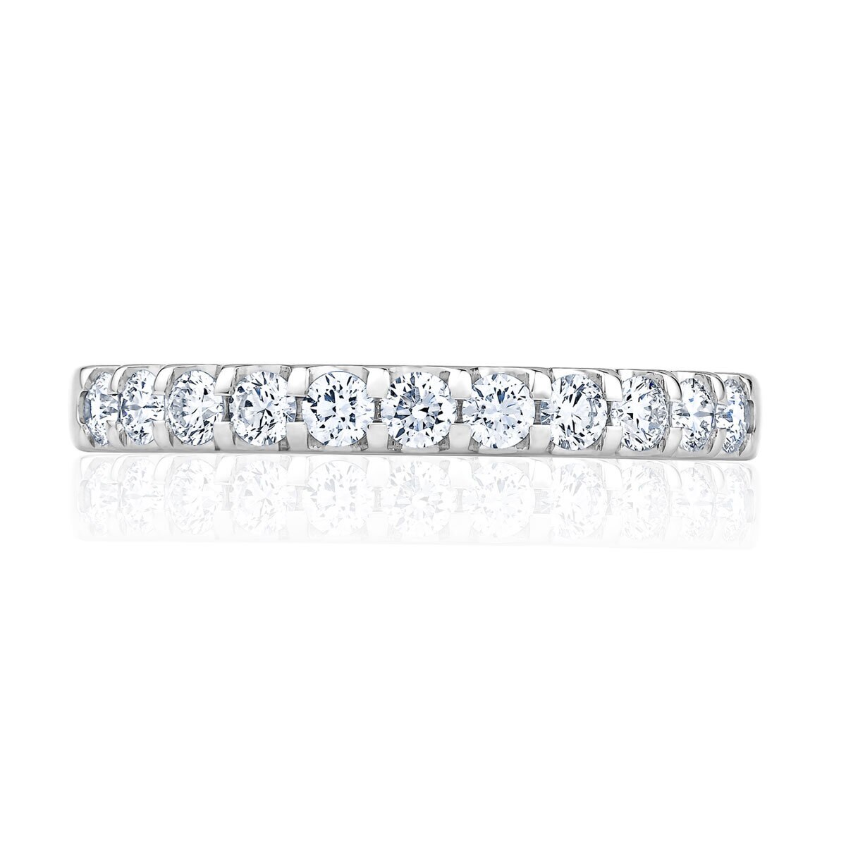 0.50ctw Round Brilliant Cut Diamond Half Eternity Ring, 18ct White Gold