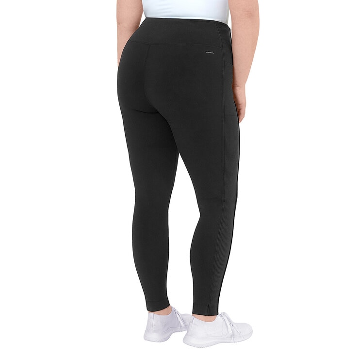 Mondetta Women's Ribbed Panel Tight in Black