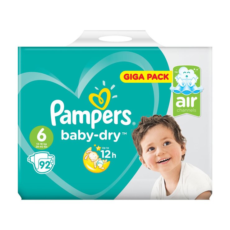 Pampers BabyDry Nappies Size 6, 65 x 92 Giga Packs Costco UK