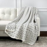 Life Comfort Reversible 100% Cotton Gauze Grey Throw, 127 x 162 cm