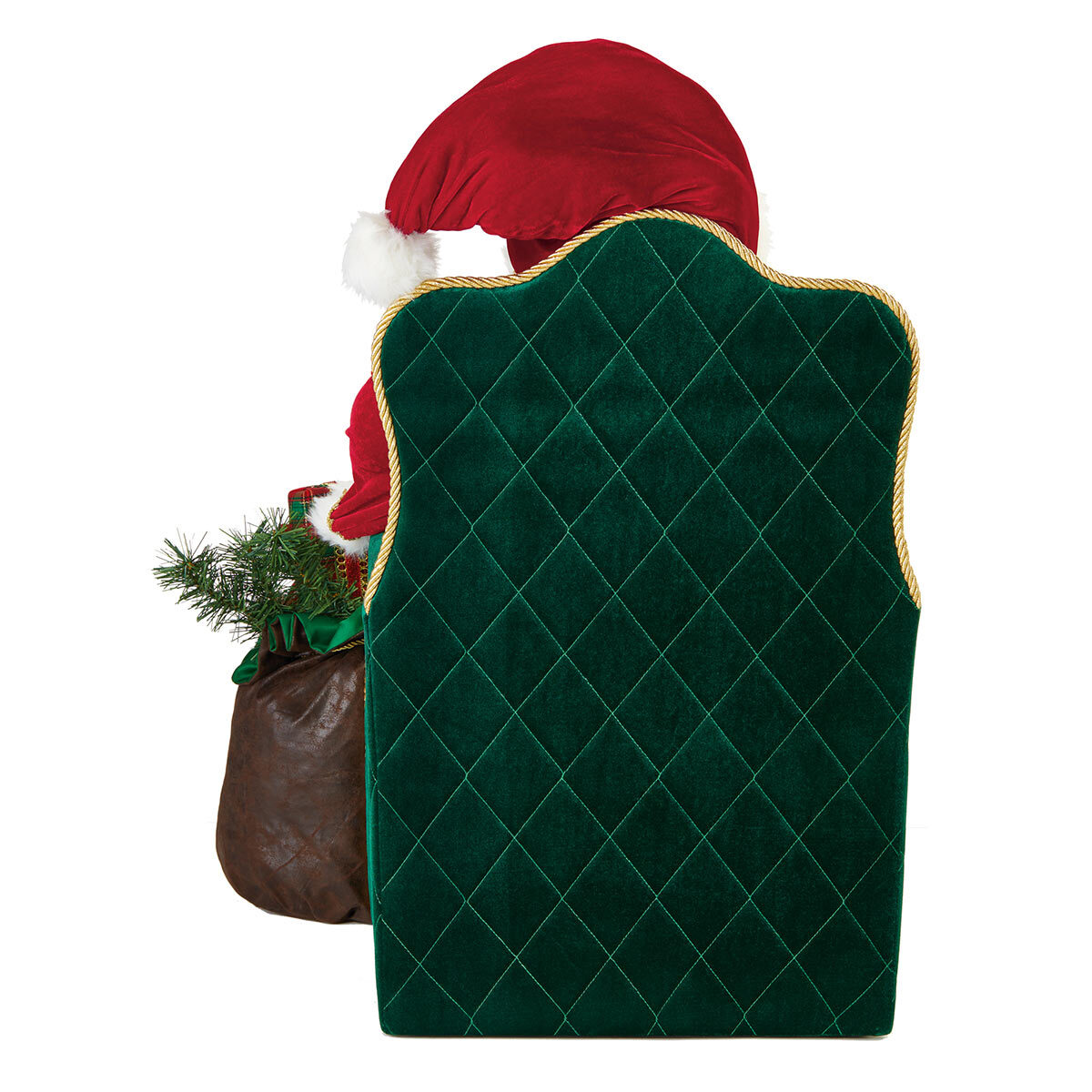 31 Inch (78 cm) Traditional Sitting Fabric Santa in Chair