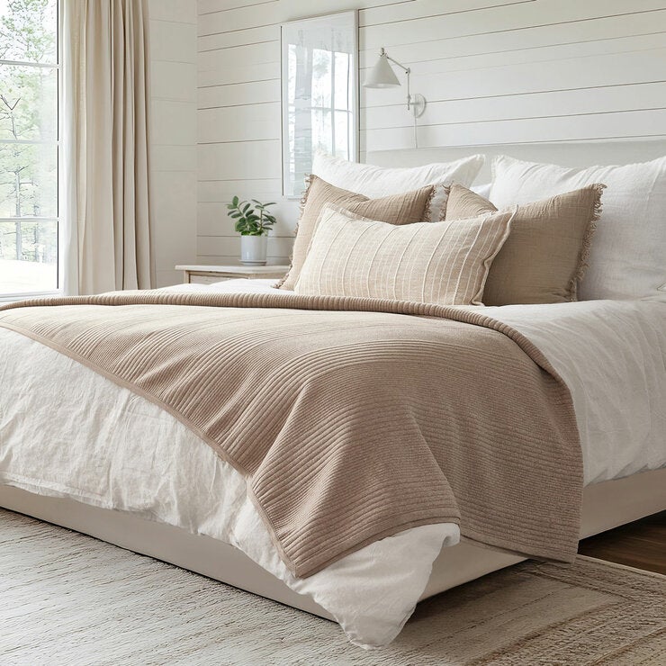 Safdie Cotton Blend Jersey Blanket In 4 Colours, 224 x 234 cm Safdie Cotton Blend Jersey Blanket In 4 Colours, 224 x 234 cm