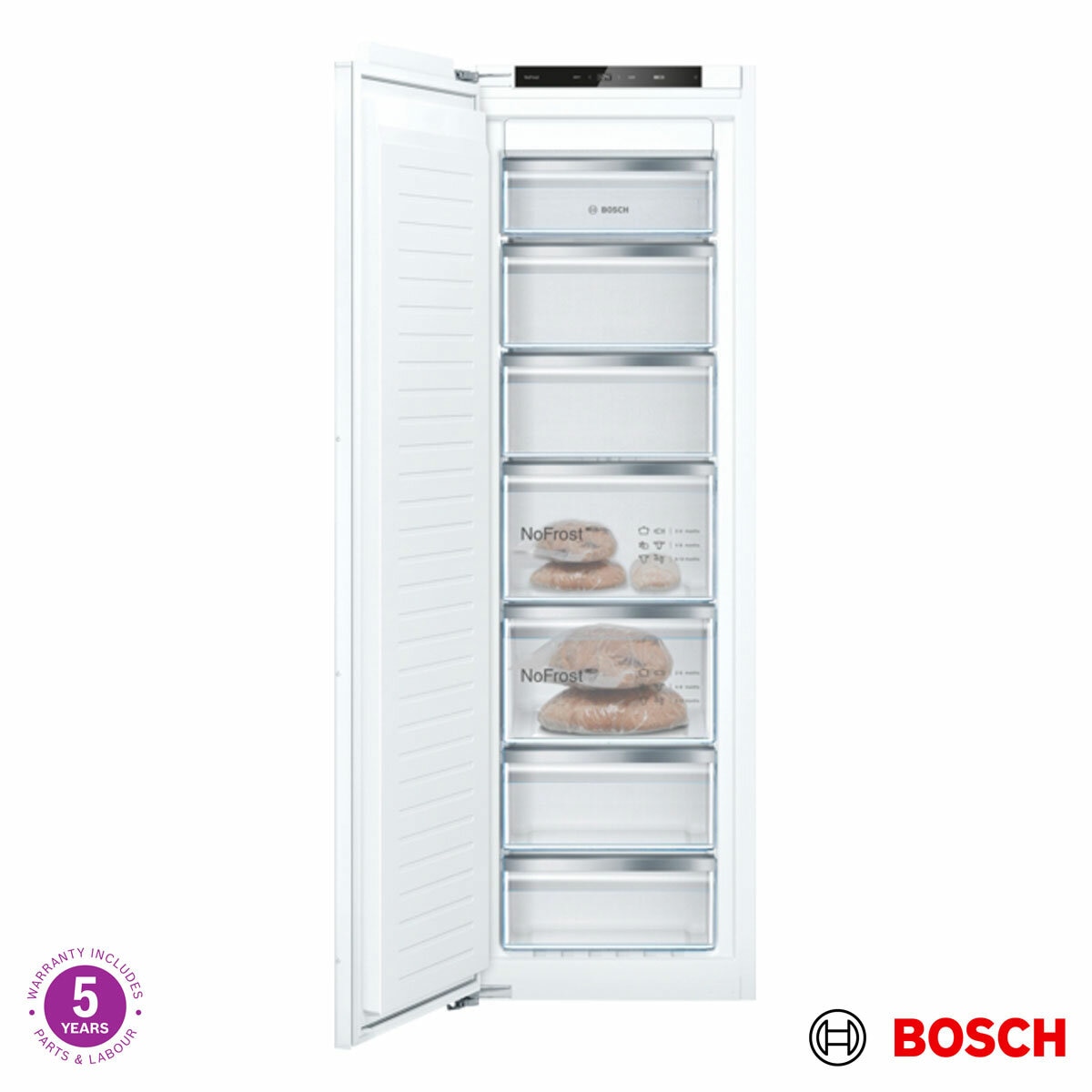 Bosch Series 4, GIN81VEE0G Fully Integrated Freezer, E Rated