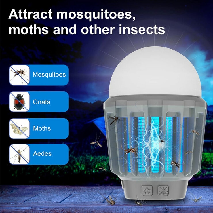 Lifestyle image showing what insects are attracted to the zapper.