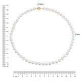 7-7.5mm Akoya White Necklace, 14ct Yellow Gold