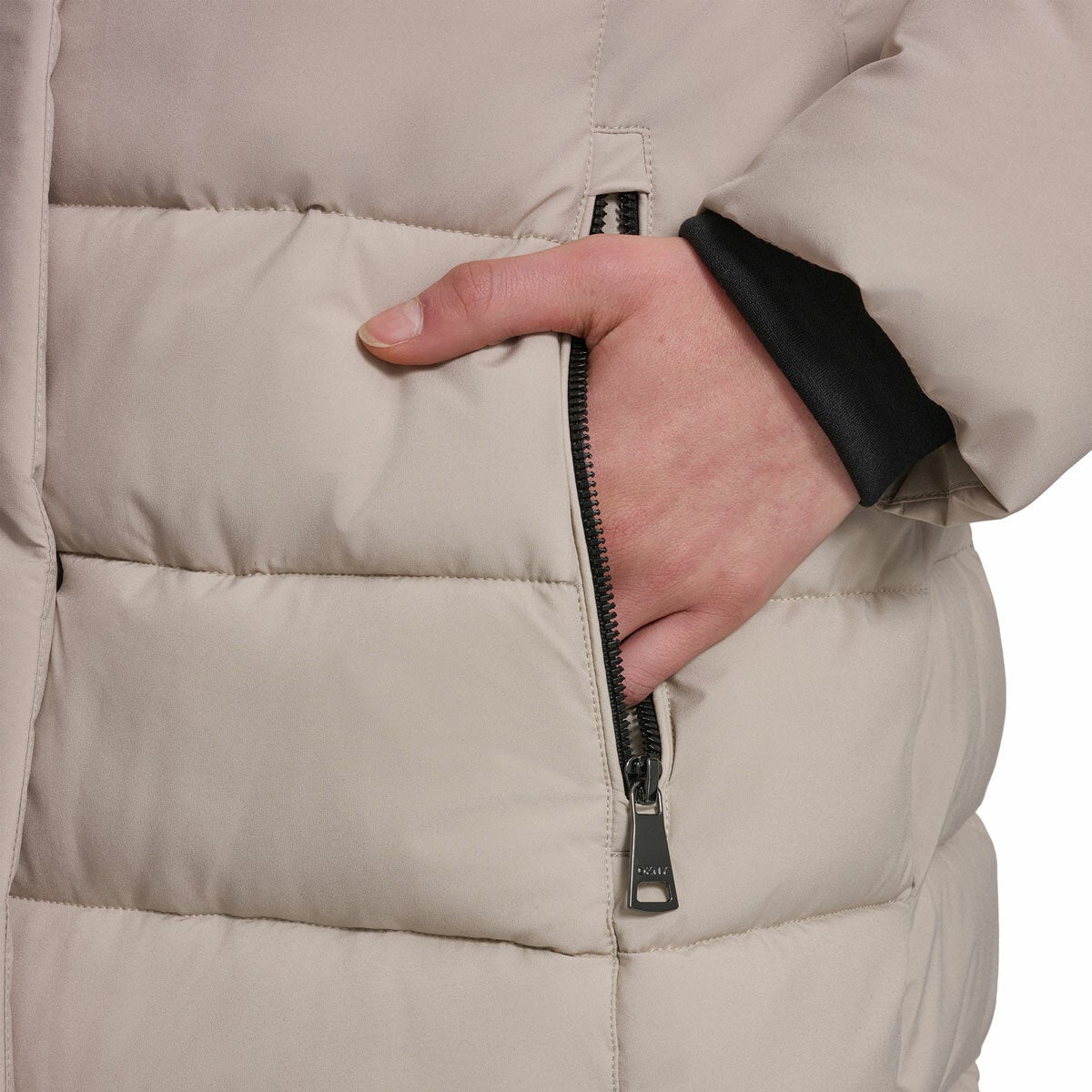 DKNY Women's Puffer Coat with Plush Hood DKNY Women's Puffer Coat with Plush Hood