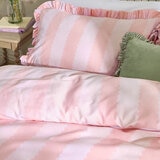 Wylder Birdie Raspberry Stripe Duvet Cover Set