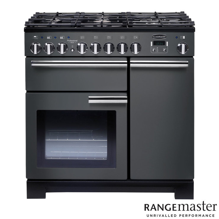 Rangemaster Professional Deluxe 90cm Dual Fuel Range Cooker A Rated in 3 Colours Costco UK