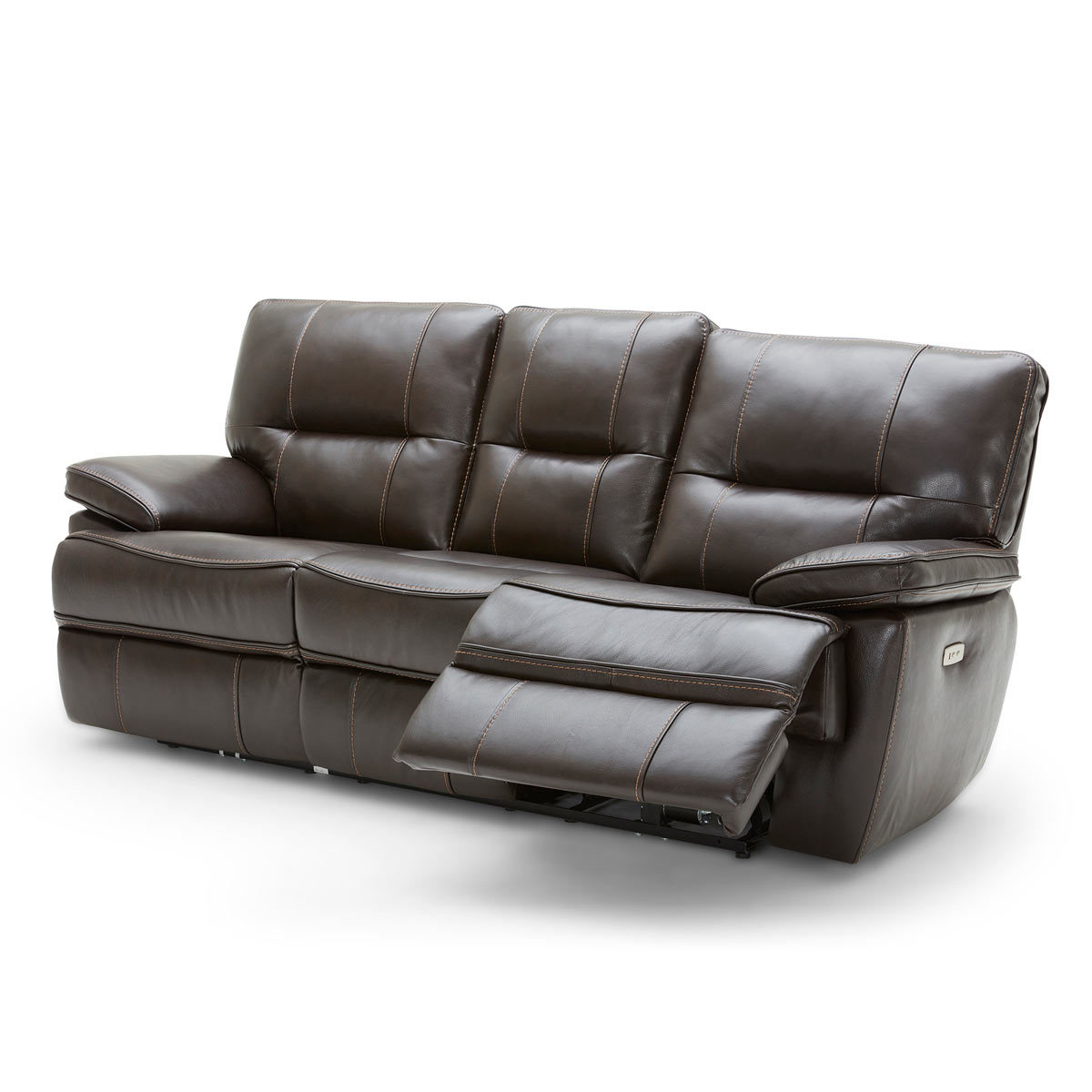 Kuka 3 Seater Brown Leather Power Recliner Sofa Costco UK