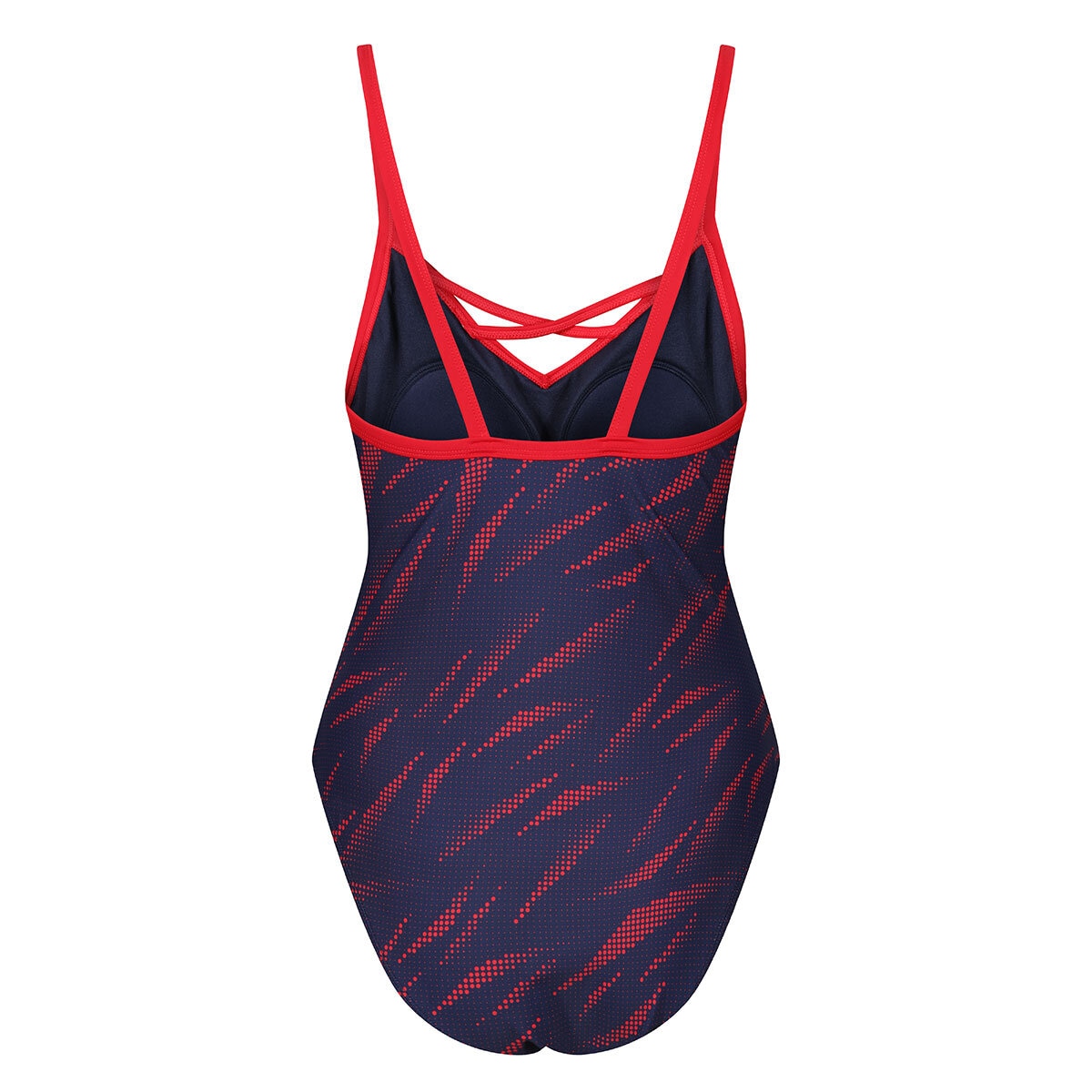 Reebok 1 Piece Swimsuit in Red & Navy