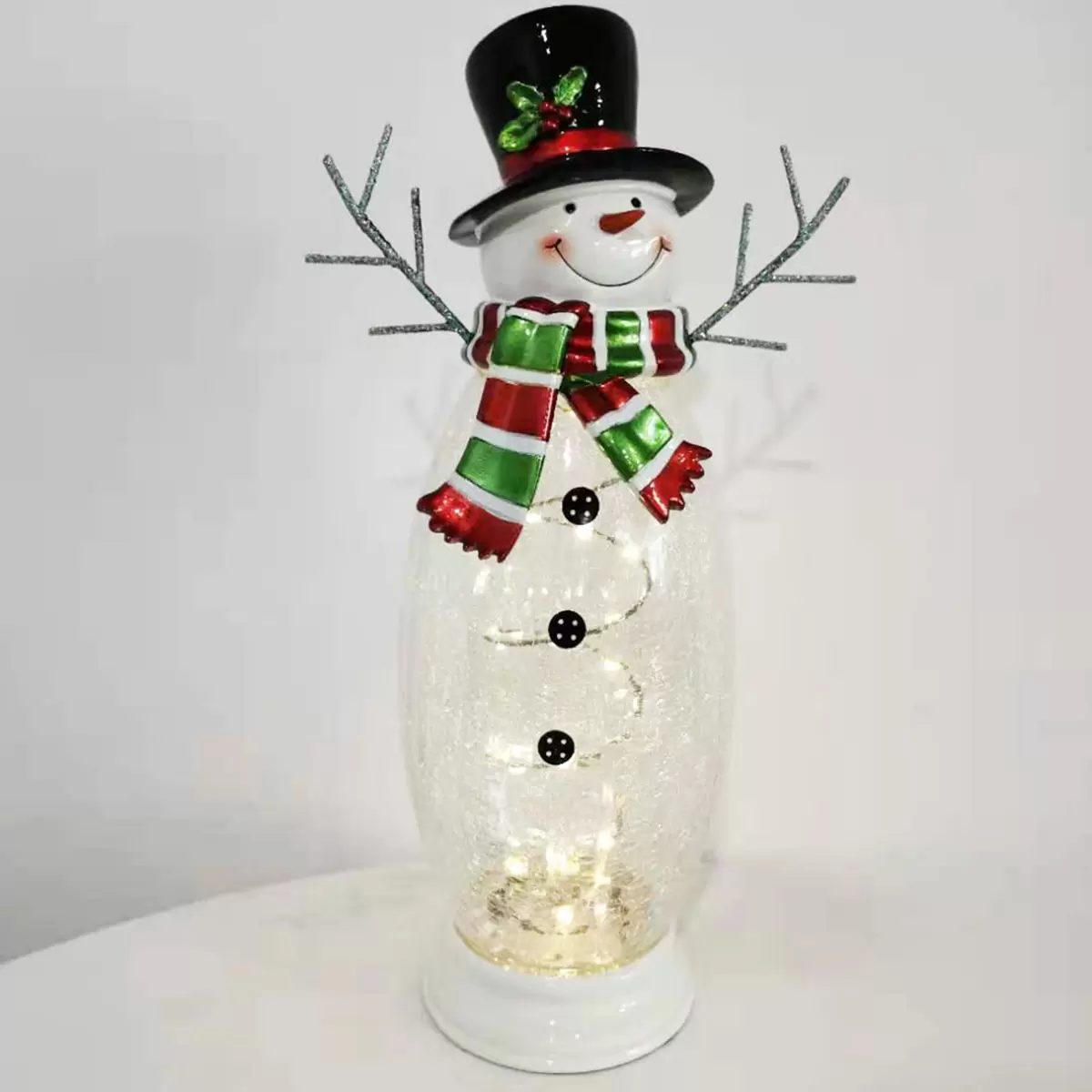 Buy Crackle Glass Snowman & Moose Snowman Image at Costco.co.uk