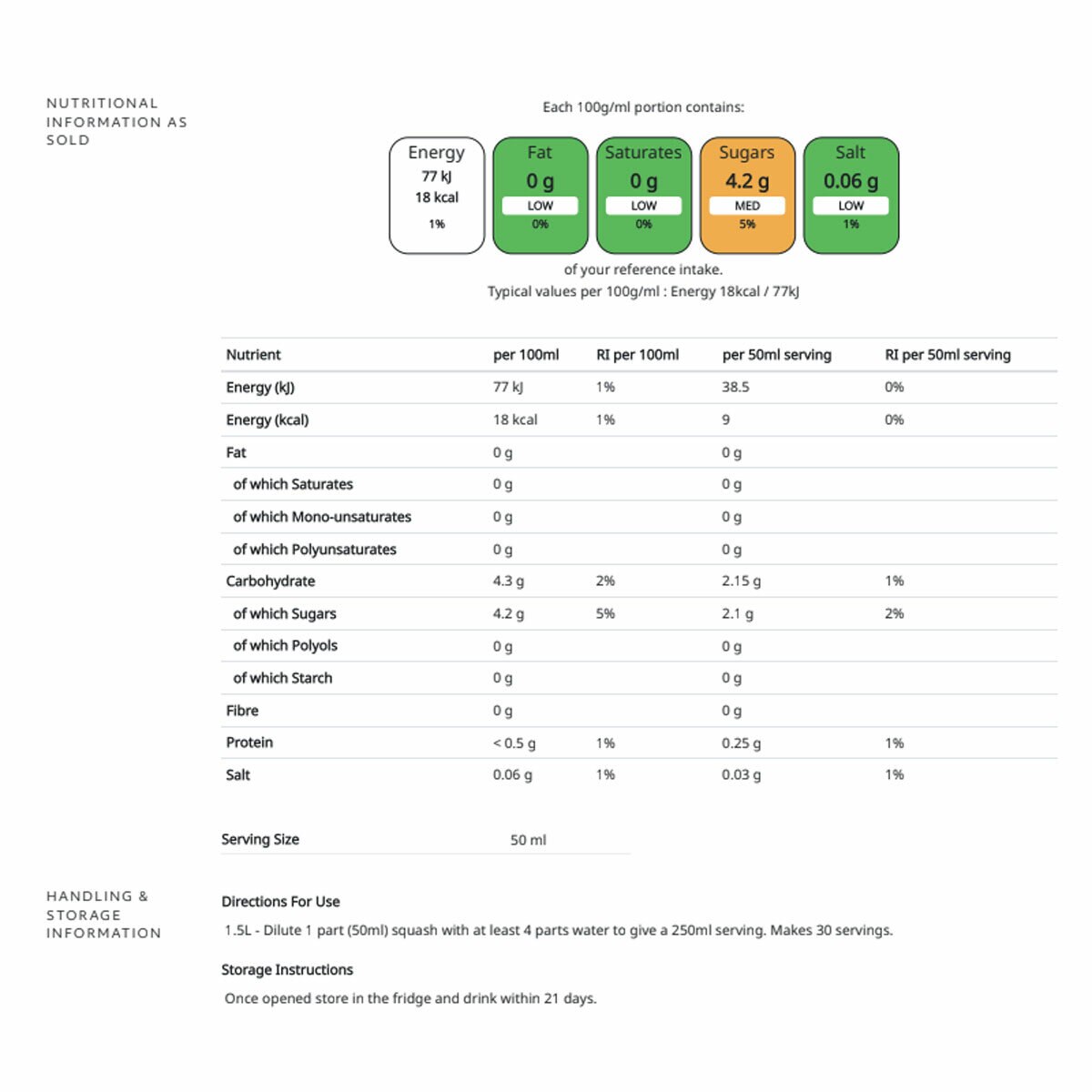 Nutritional Information