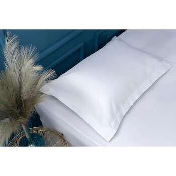 Belledorm 600 Thread Count Cotton Oxford Pillowcase Pair in White