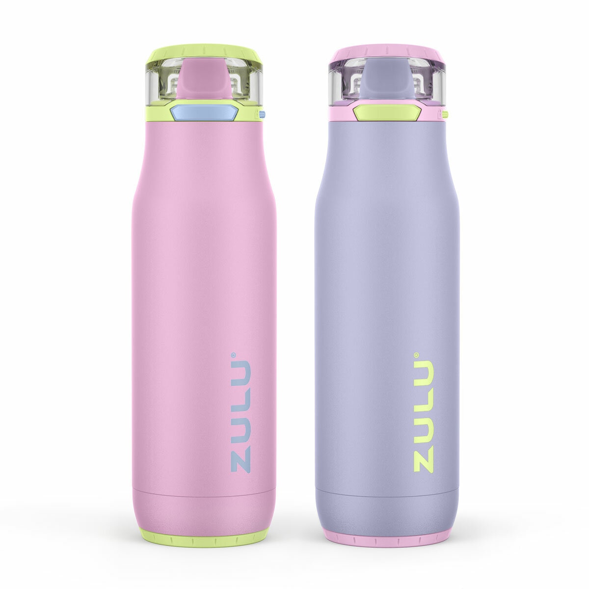 Zulu Stainless Steel Water Bottle 511ml, 2 Pack in Pink & Violet