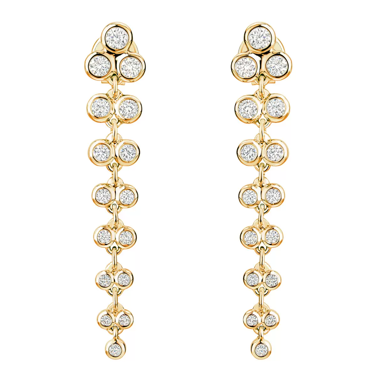 0.71ctw Round Brilliant Dangle Diamond Earrings, 14k  Yellow Gold