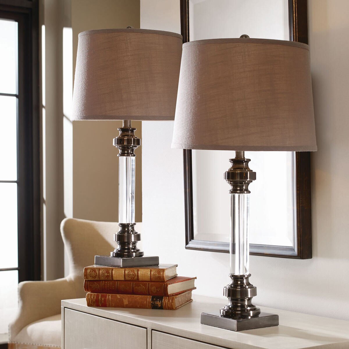 Uttermost Sam Crystal Table Lamp, 2 