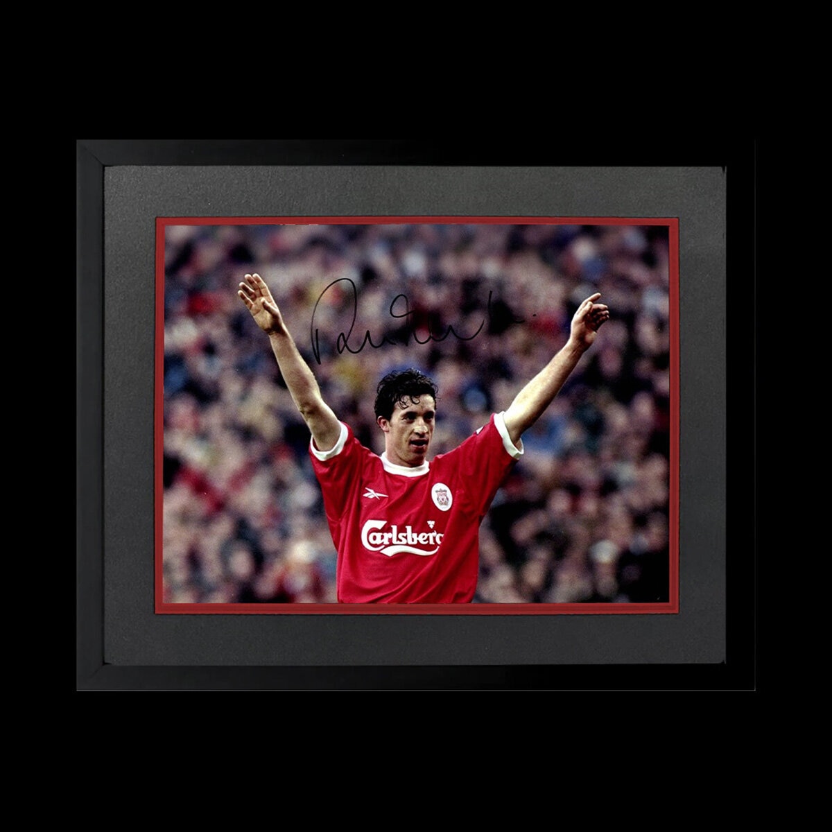 Robbie Fowler Signed Liverpool 16x12 Image Deluxe Mount Frame in Black Robbie Fowler Signed Liverpool 16x12 Image Deluxe Mount Frame in Black