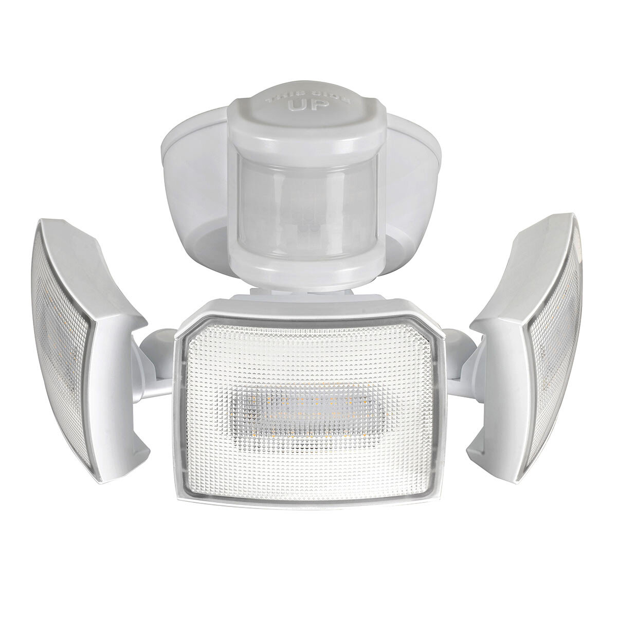 close up of 3 head security light