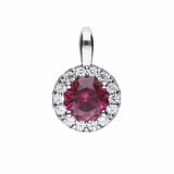 Diamonfire Round Red Zirconia PavePendant