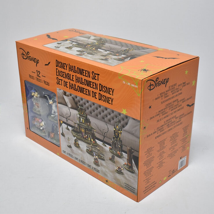 Disney Halloween 12 Piece Village Scene with LED Lights and Sounds