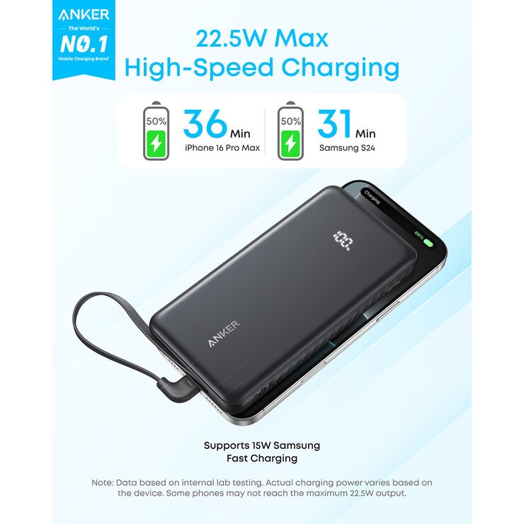 Anker Zolo 10,000mAh Power Bank with Built-in USB-C Cable and Anker Zolo 20,000mAh Power Bank with Built-in USB-C Cable