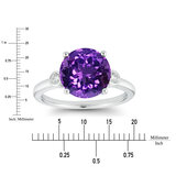Amethyst and 0.13ctw Diamond Ring, 18k White Gold