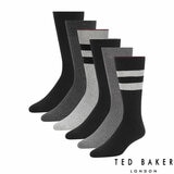Ted Baker Men's Ribbed Sock 6 Pack in Black